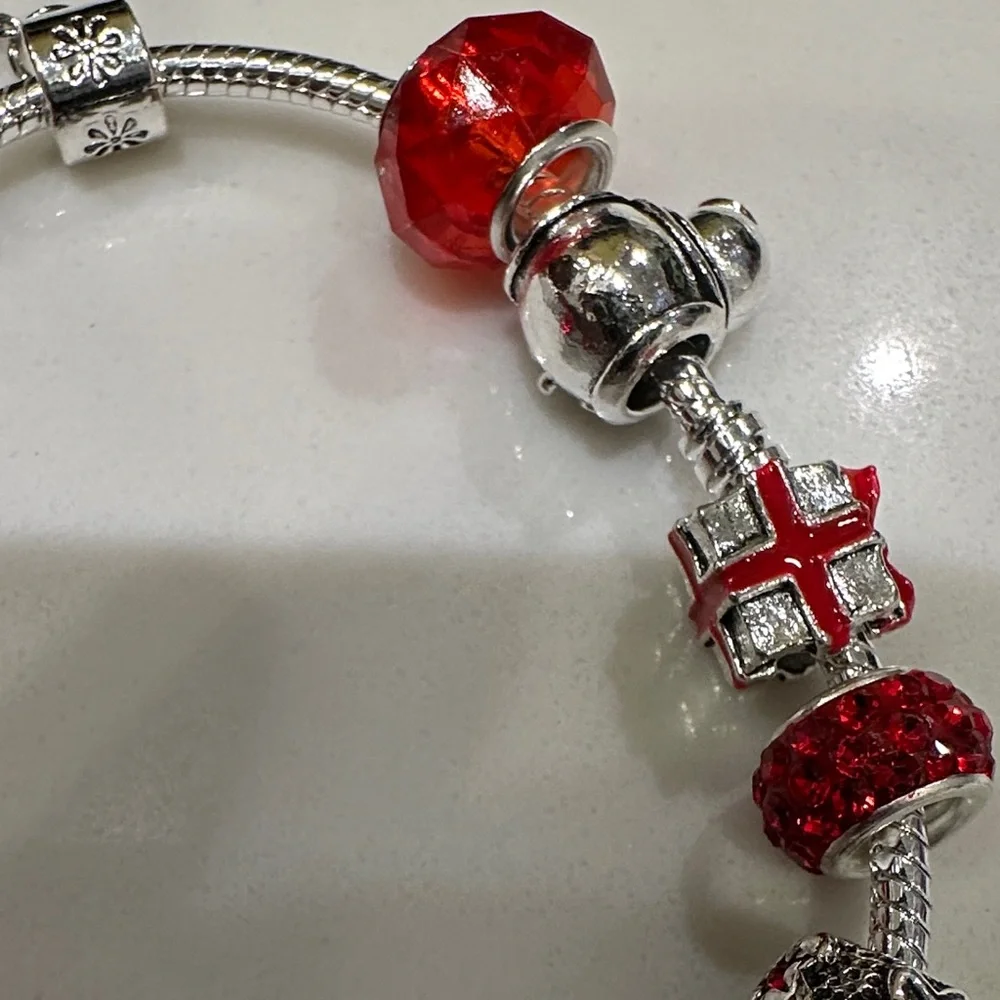 Adidas Silver Bracelet with Red and Green Charms - Picture 11 of 17
